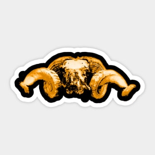 Ram Skull Yellow Sticker